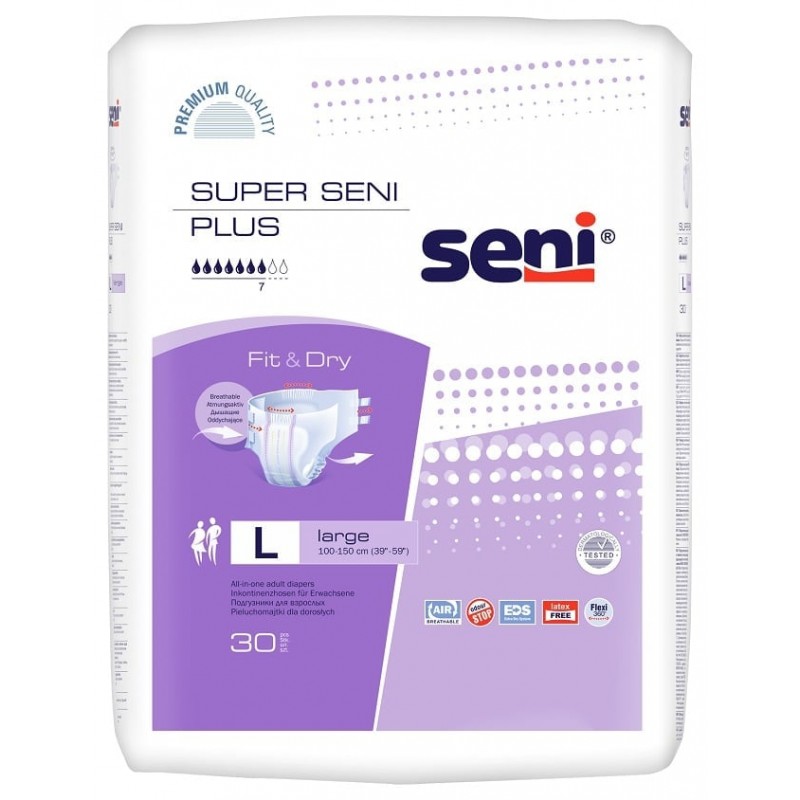 Подгузники Super Seni Plus Large / Супер Сени Плюс Лардж размер L, 30 шт