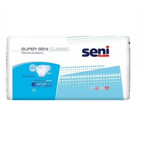 Подгузники Super Seni Classic, размер Small, 30 шт ЧЗ